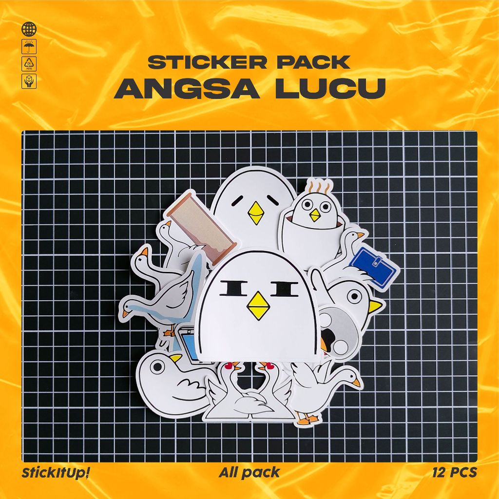

COD✨ StickitUp Stiker Pack Angsa Lucu Untuk Koper Laptop Skateboard