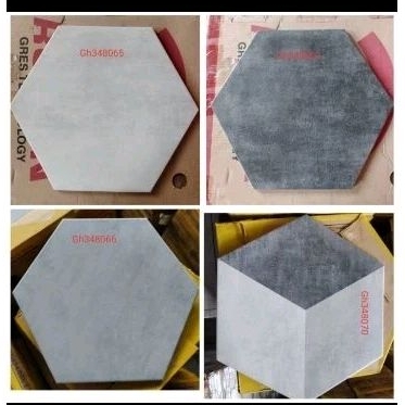 Keramik Roman Hexagonal UK 34x39 Cm Roman dTravessa Series Keramik Lantai Rumah