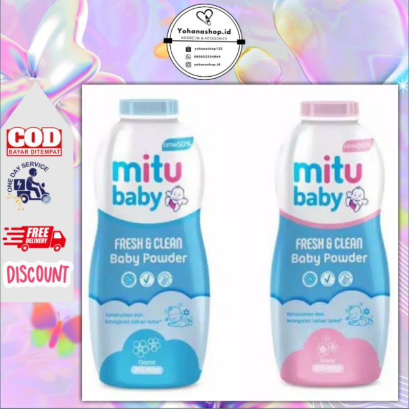 MITU Baby Fresh & Clean Baby Powder 75gr 150gr 300gr