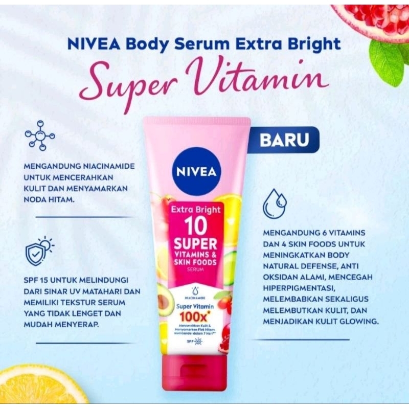Handbody Nivea Extra Bright 10 Super Vitamins & Skin Foods