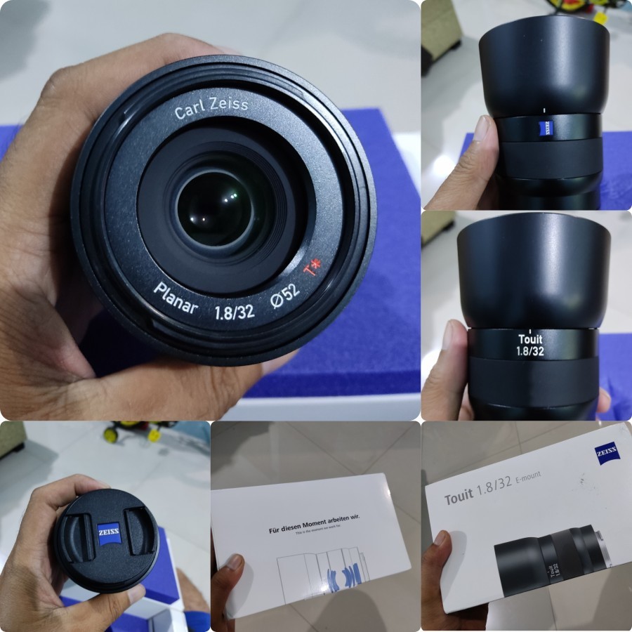 Lensa Carl Zeiss Touit 32mm f1.8 for Sony E-mount, mulus, full set like new, jarang pake