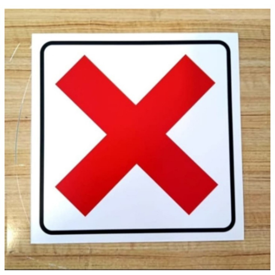 

stiker vinyl Larangan Silang X uk. 15 x15cm RAMBU K3