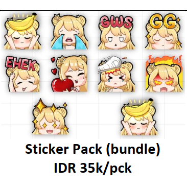 

Sticker Pack Pwiiip bundle 10 pcs 5cm Tebal Laminasi Doff