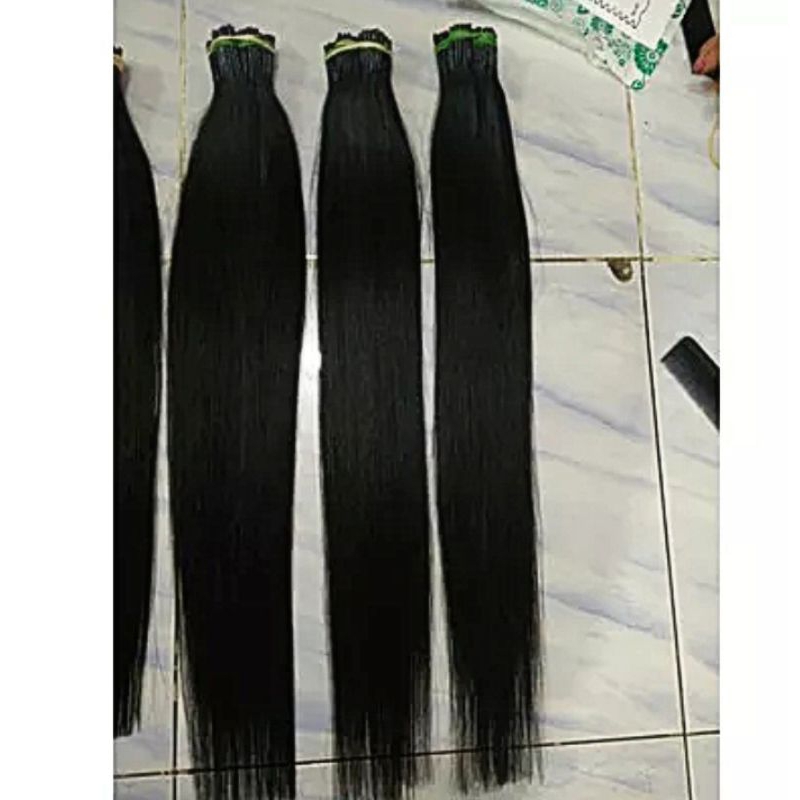 sambung rambut asli panjang tebal