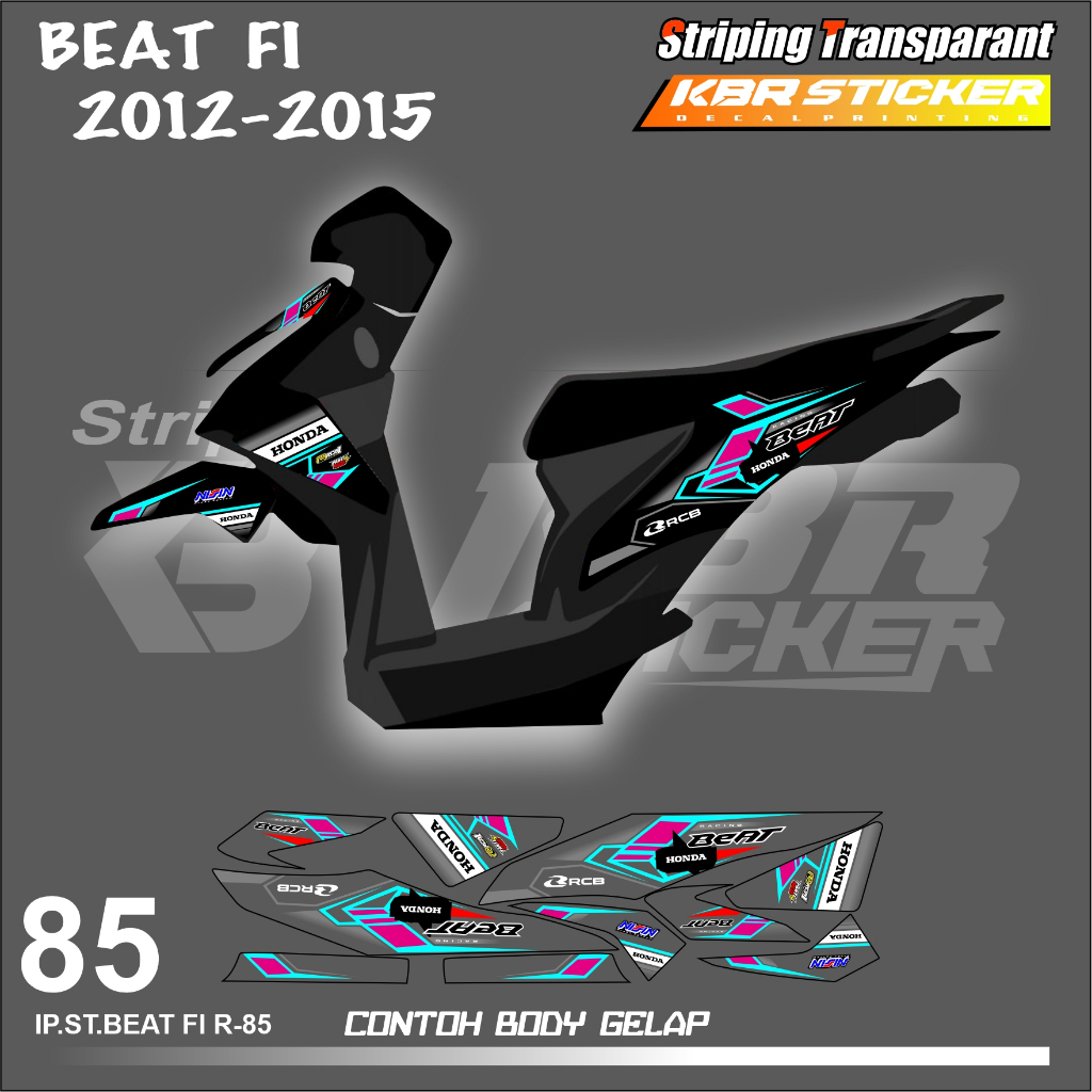 BEAT FI 2012 - 2015  (COD) STIKER STRIPING MOTOR HONDA BEAT FI 2012 - 2015  - STIKER LIST SIMPLE DES