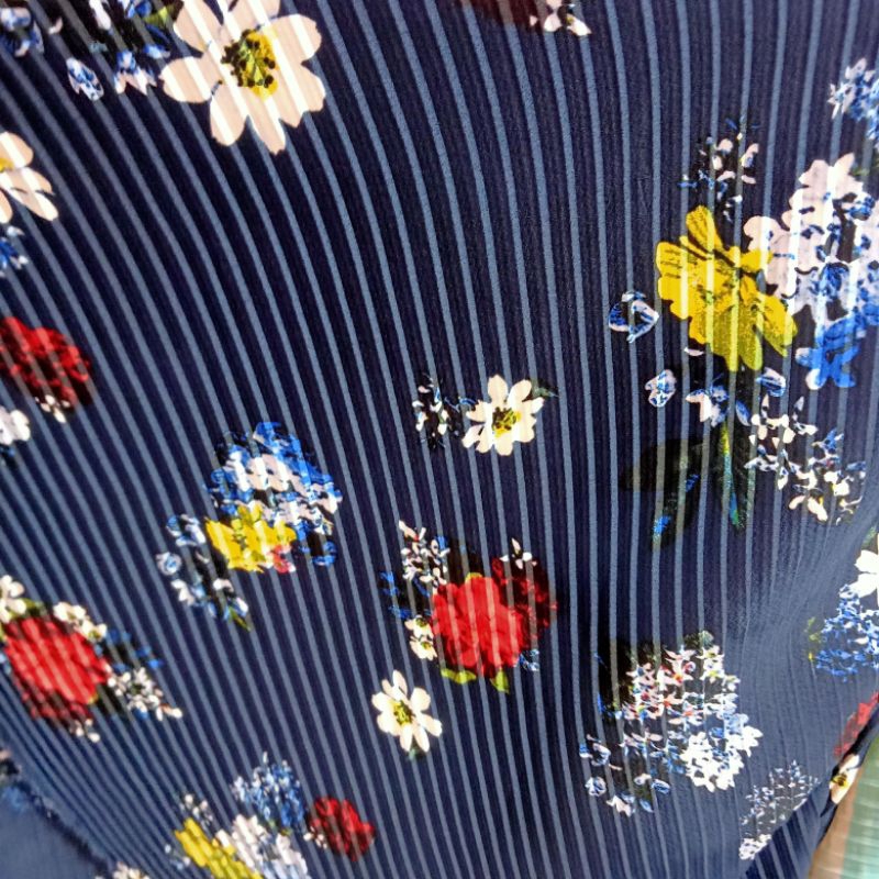 Kain Plisket Zara Silk - Kain Zara Plisket Motif - Kain Meteran DZ | Harga Per Setengah Meter