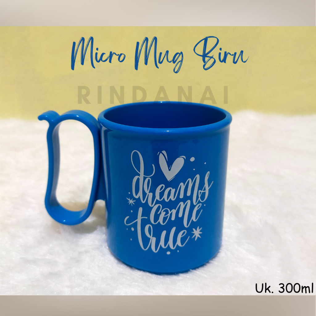 Micro Mug Biru/Wadah minum/Wadah minuman mewah Hijau Tupperware lucu dan ori