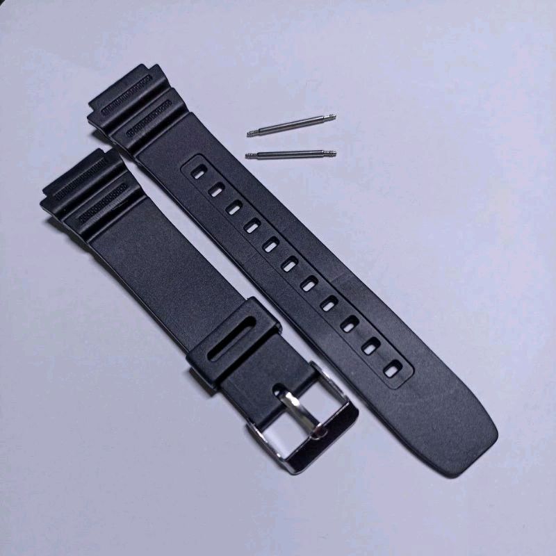 STRAP TALI JAM CASIO WR-100M WR100M WR100-M LUG 18MM WARNA HITAM FREE 2 PEN