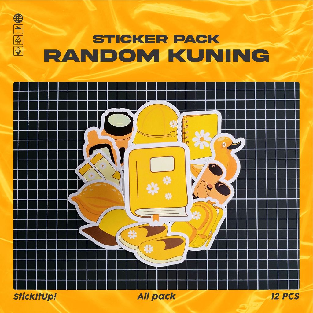 

COD✨ StickItUp Stiker Pack Motif Objek Warna Kuning Colorfull Lucu Keren Untuk Koper Laptop Skateboard