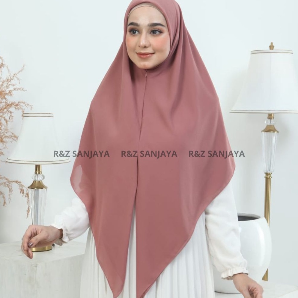SALE Hijab Instan Segitiga Zipper Resleting Ceruty Babydoll Premium Hijab Segiempat Jumbo Instan Zip