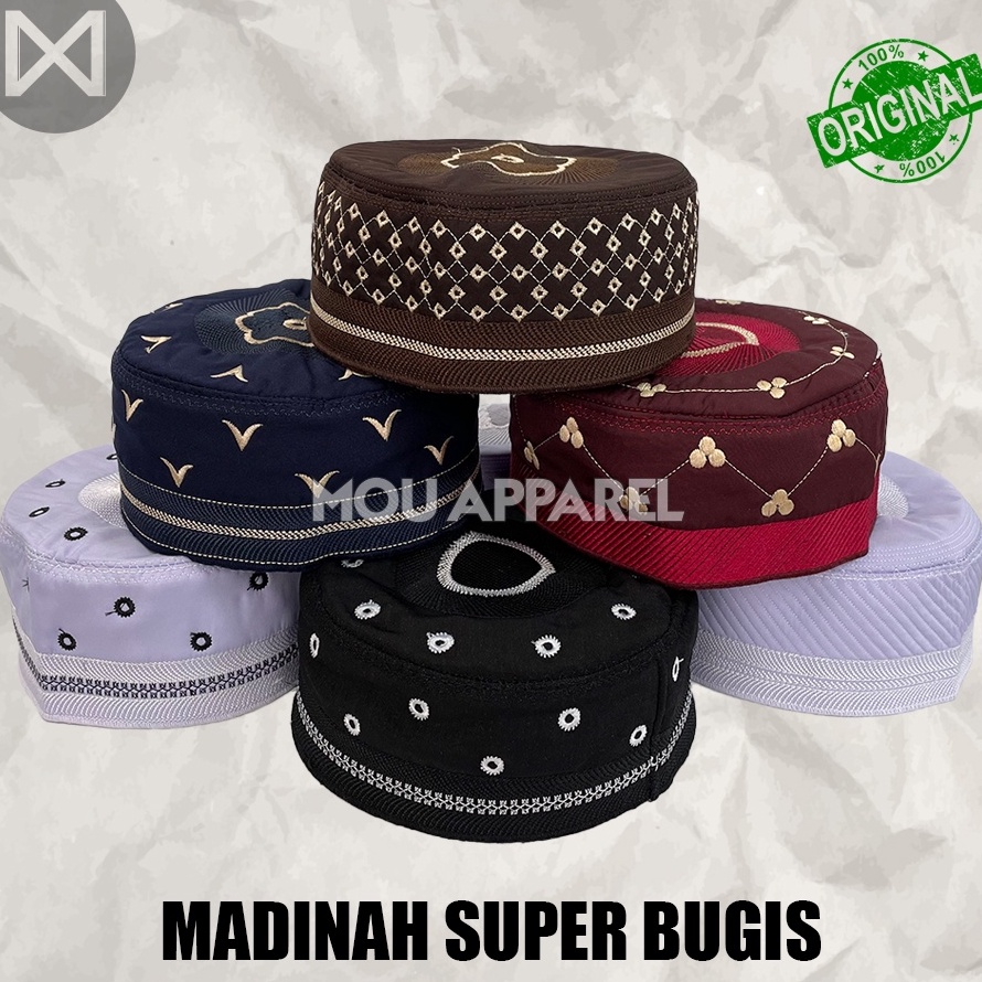XG34448 Peci MADINAH BUGIS Haji Kopiah Medina Santri Pesantren Dewasa Anak Laki Motif Model Bordir K