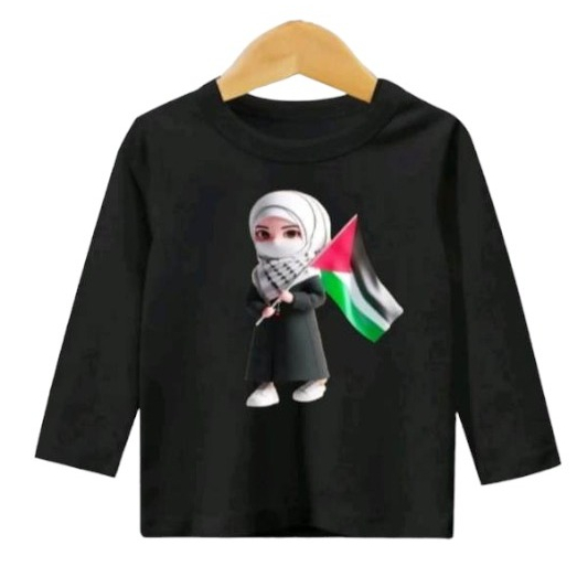 Kaos Anak perempuan Gambar palestina combad 30s