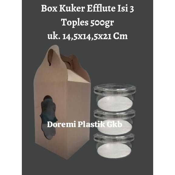

[ Ecer ] Gable Box E-Flute 14x14x21 / Kotak Jinjing Toples Isi 3 500gr / Dus Kue Kering Hampers