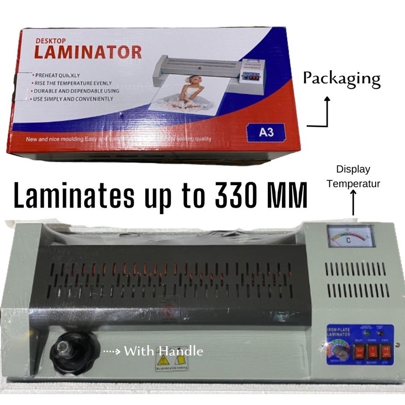 

MESIN LAMINATING/LAMINATOR WITH HANDEL A3/330MM GREATSTAR