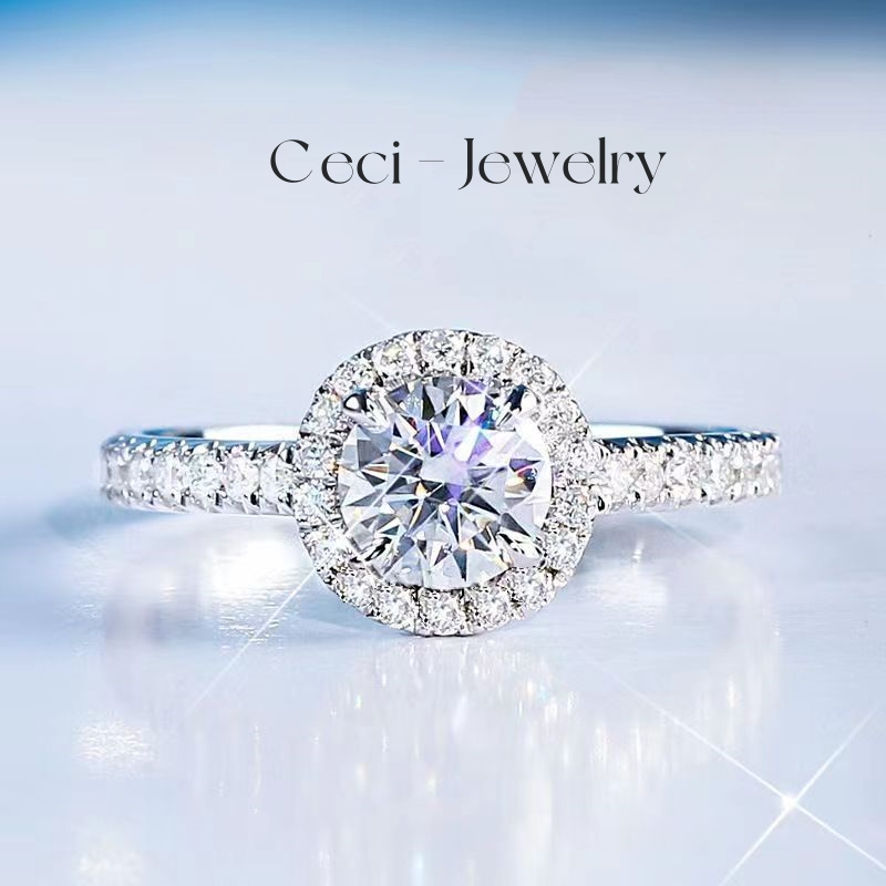 Cincin Perak Karat Wanita Berlian Cincin Couple Pasangan Korean Style Emas Putih Kotak Gratis