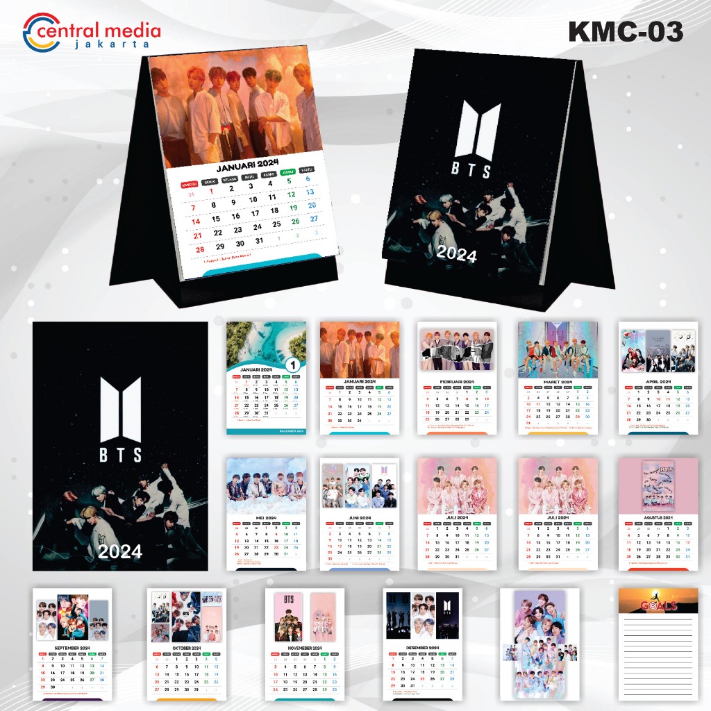 

Kalender Meja BTS 2024 Potrait Desk Calendar