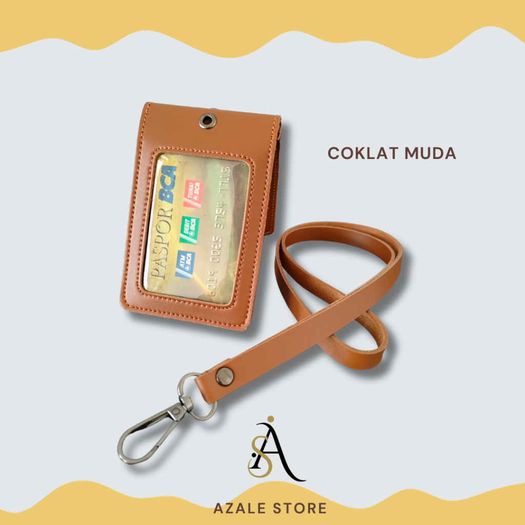 

Lanyard ID Card Holder Name Tag Kulit Dua Sisi Bolak Balik Mika Name Tag Flip Maghnet Termurah Berkualitas