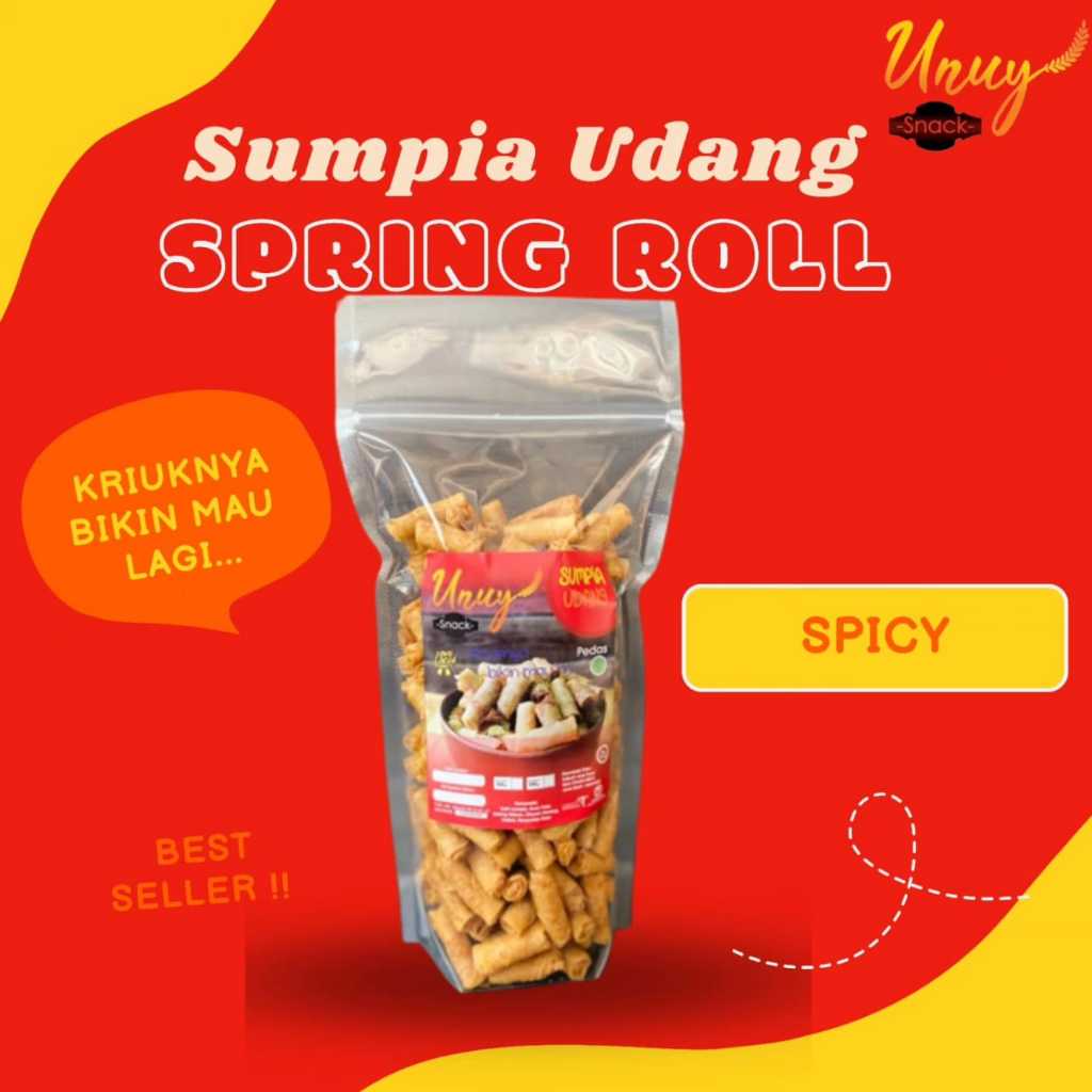 

Sumpia Udang Spicy (Spring Roll) 500gr UNUY SNACK - Cemilan Kriuk