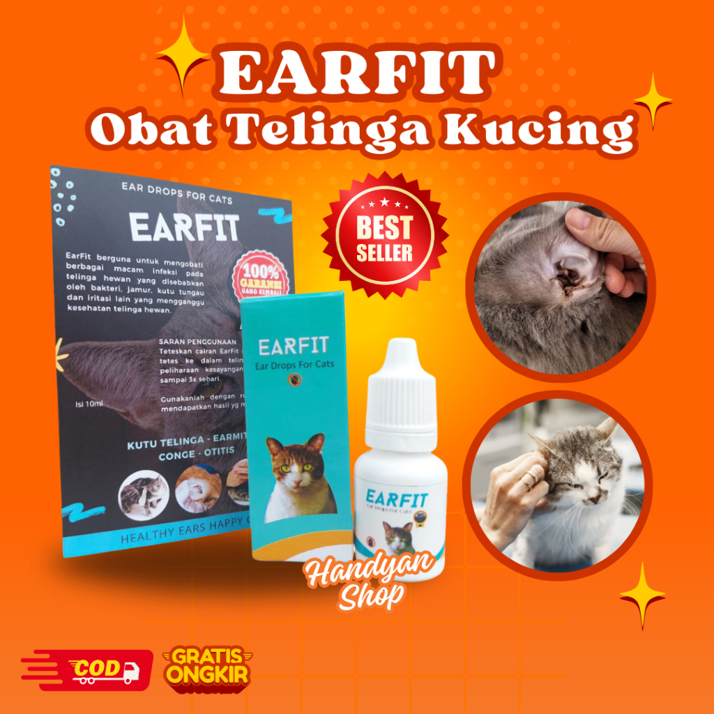 ORIGINAL Obat Tetes Telinga Ampuh Untuk Kutu dan Tungau pada Telinga Kucing.