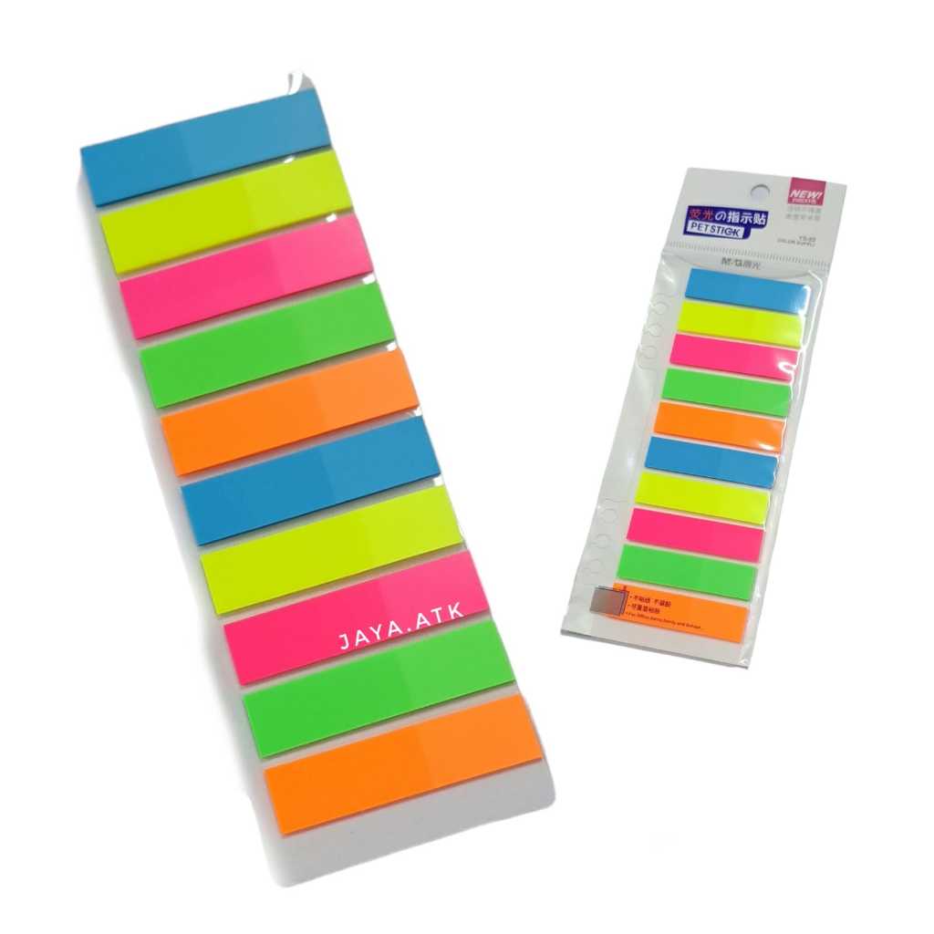 

STICKY NOTES PLASTIK 10 WARNA 200 LBR M&G YS-22 INDEX PEMBATAS BUKU