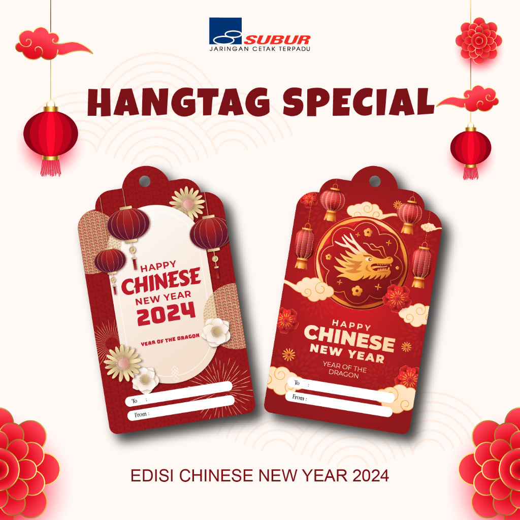 

HANGTAG BENTUK TAHUN BARU CHINA CHINNESE NEW YEAR OF DRAGON KARTU TAG EDISI IMLEK