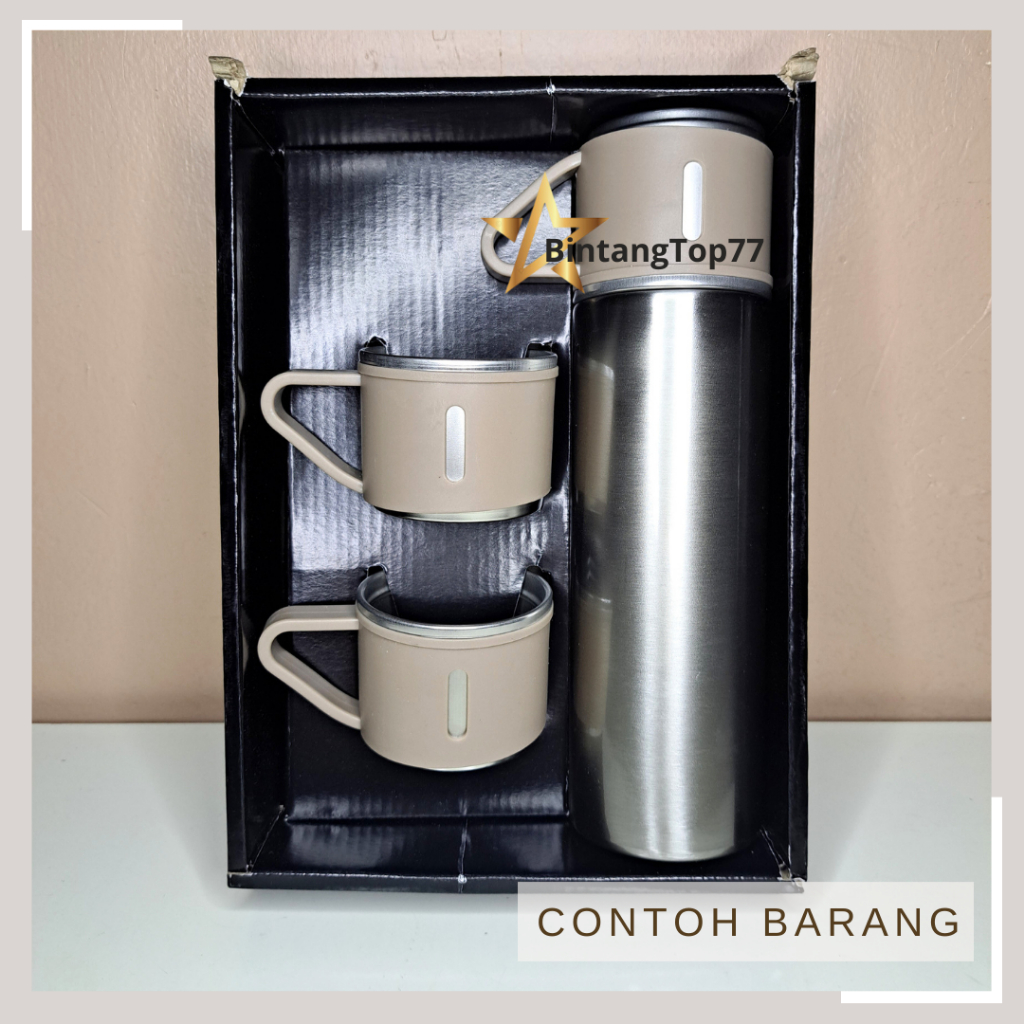 GSF Termos Stainless Botol Penghangat 3 in 1 G-6175 / Thermos Vacuum / Tumbler Set