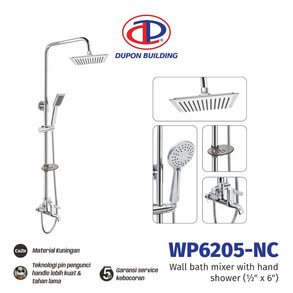 DUPON Rain Shower Set / Shower Column / Shower Tiang Set Dingin Saja Kamar Mandi WP6205-NC