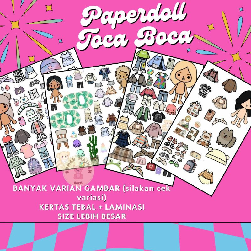 PAPER DOLL TOCA BOCA MAINAN KERTAS TOCA BOCA BP BPAN BONGKAR PASANG KERTAS  MAINAN EDUKASI ANAK