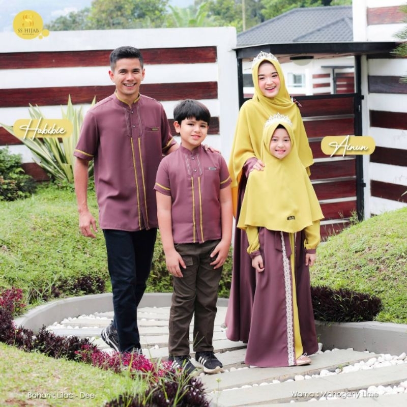 [READY STOK] warna MAHOGANY LIME. sarimbit keluarga HABIBIE AINUN. siap kirim