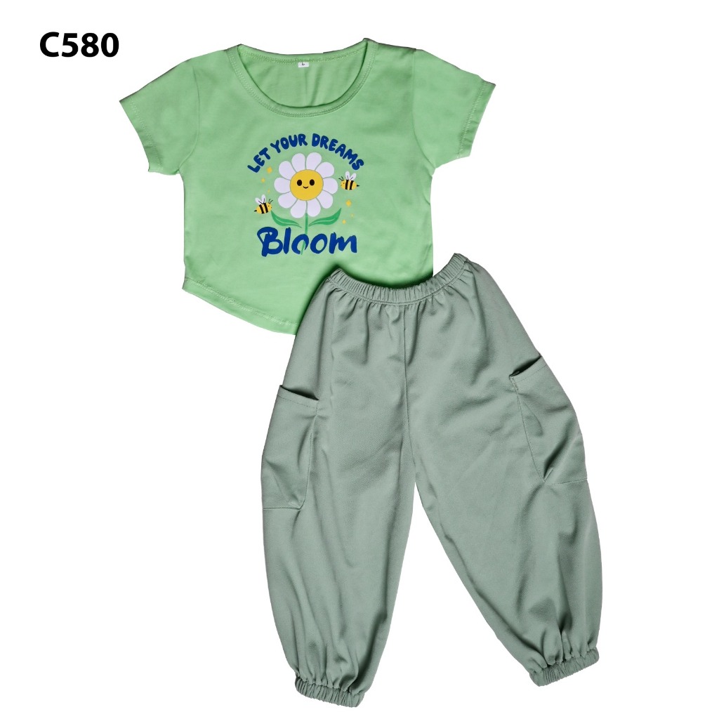 	 D4 SETELAN ANAK PEREMPUAN CARGO CAMILA // C580 SMLXL	