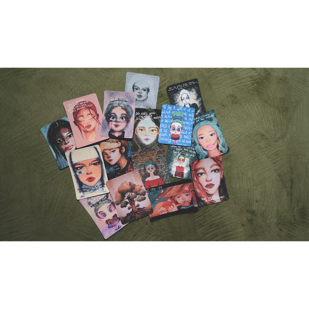 

Bookmark / Pembatas Buku Aesthetic Character Art. Glitter, Glossy, dan Doff Finished.