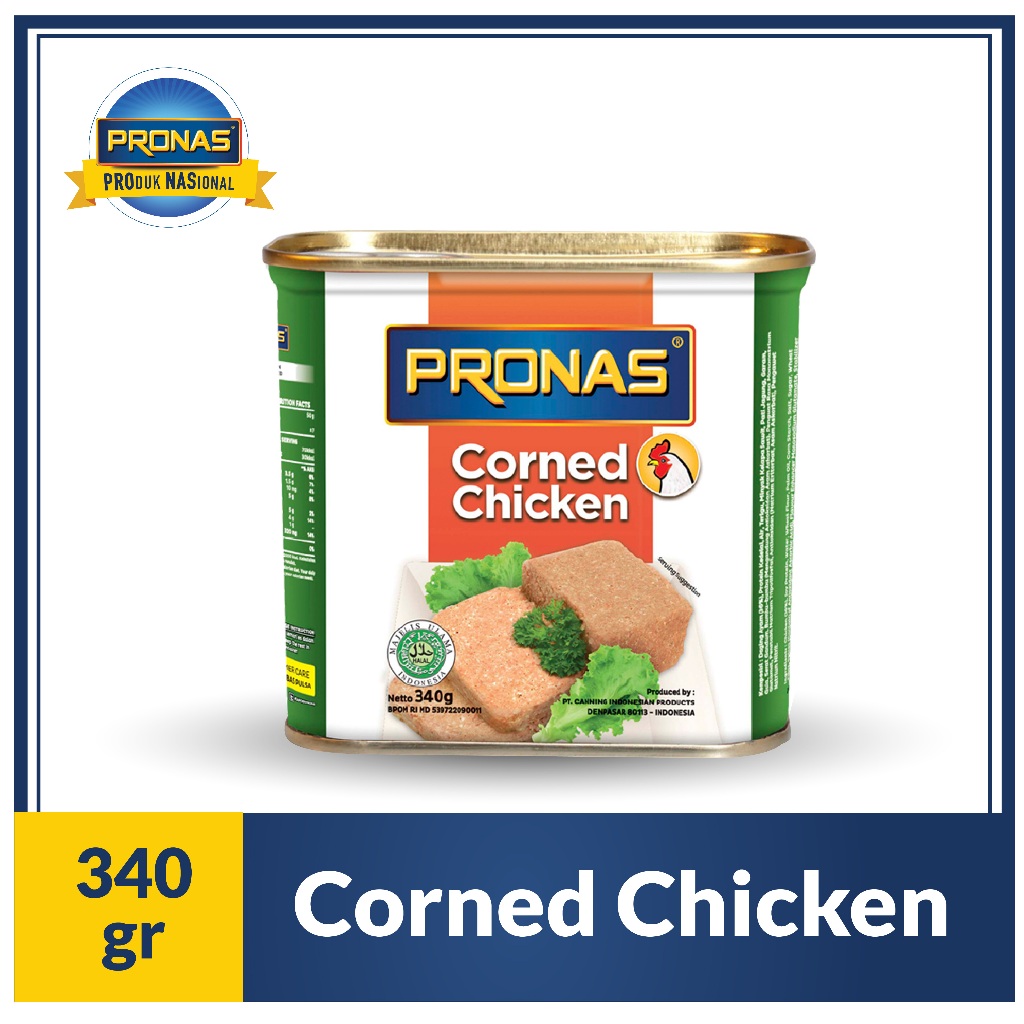 Pronas Kornet Ayam dengan kemasan EOE 340 gr