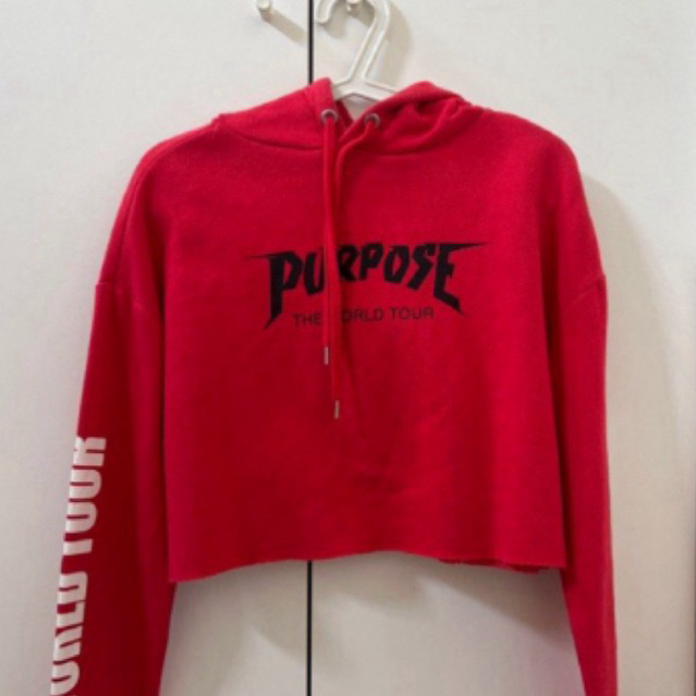 Justin Bieber Purpose Tour crop hoodie