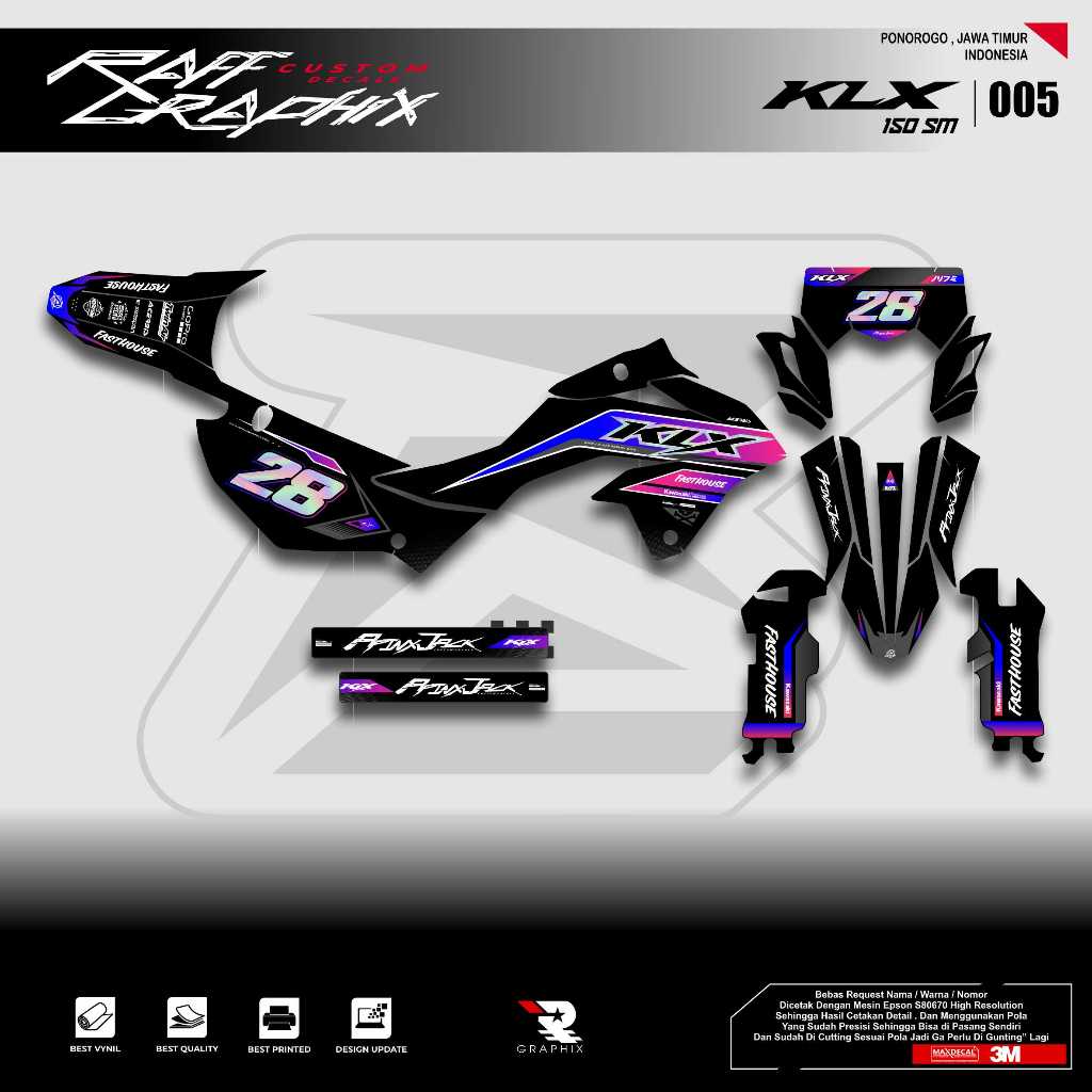 STICKER DECAL KLX NEW 150 SM KODE 005 / DECAL KLX 150 SM