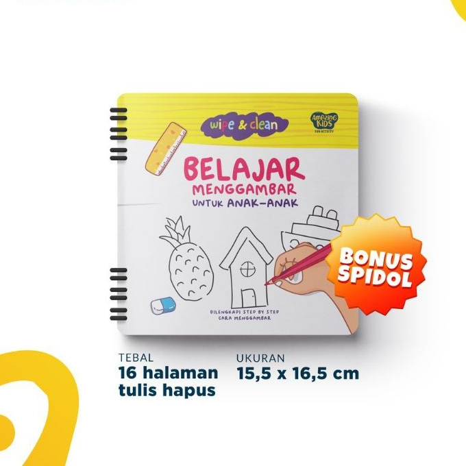 

Amazing Kids Wipe & Clean Belajar Menggambar FREE Spidol