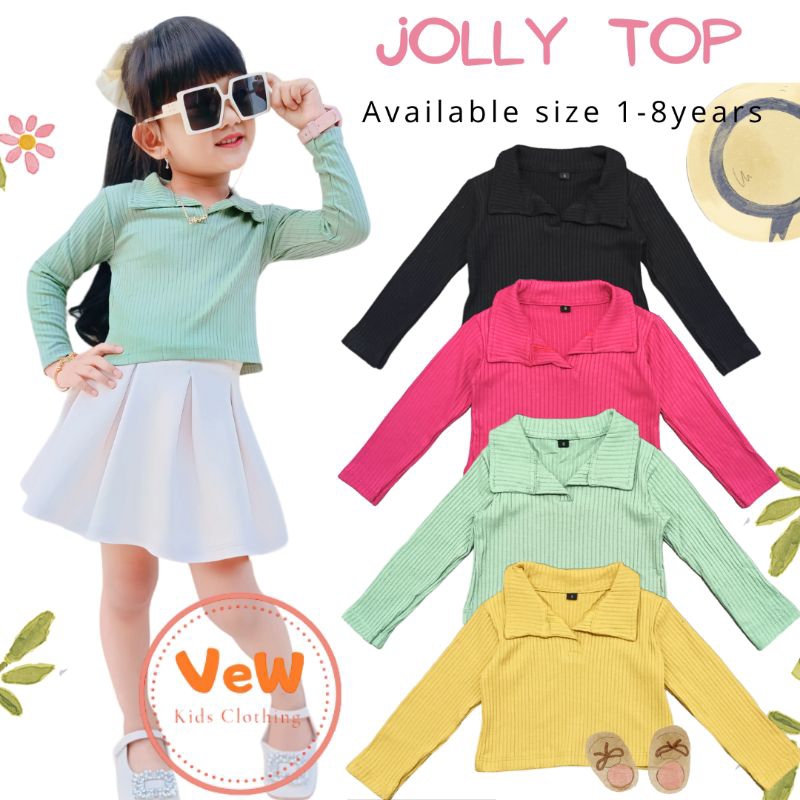 VEW - JOLLY CROPTOP - Atasan anak perempuan lengan panjang | baju anak cewek crop