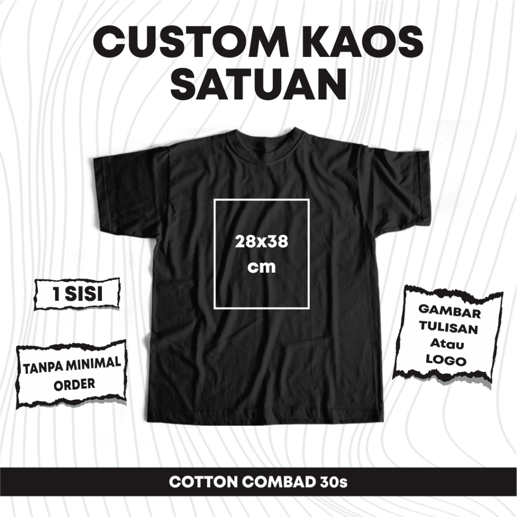 KAOS SABLON CUSTOM SATUAN / BISA CETAK FOTO / TULISAN / LOGO