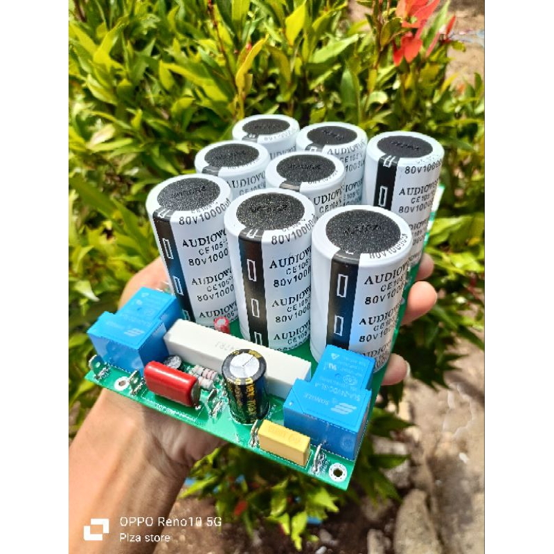 Kit psu 8 elco 80v 10000uf Audiovox+Speaker protector+Softstar+Teg simetris+Supply Fan kipas double 