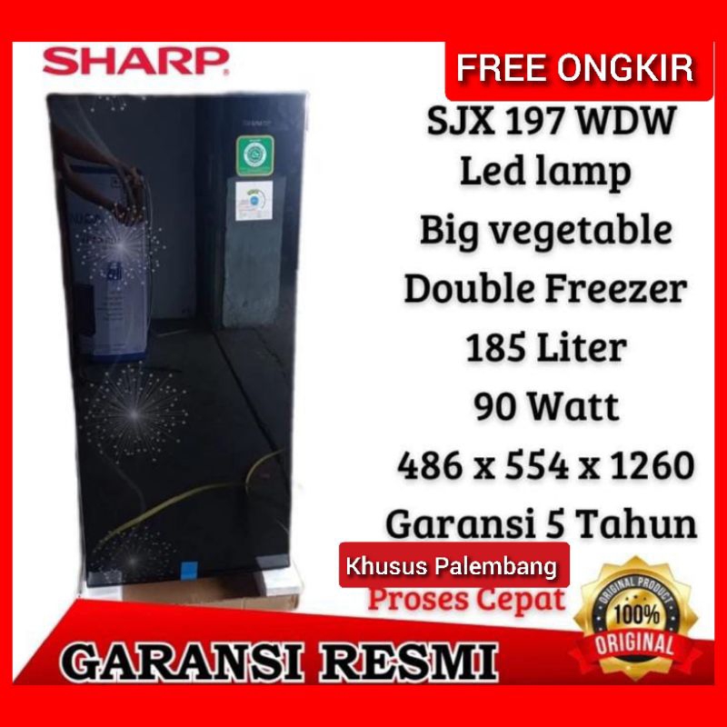 KHUSUS PALEMBANG KULKAS 1 PINTU DOUBLE FREEZER SHARP SJ 197WDW LOW WATT