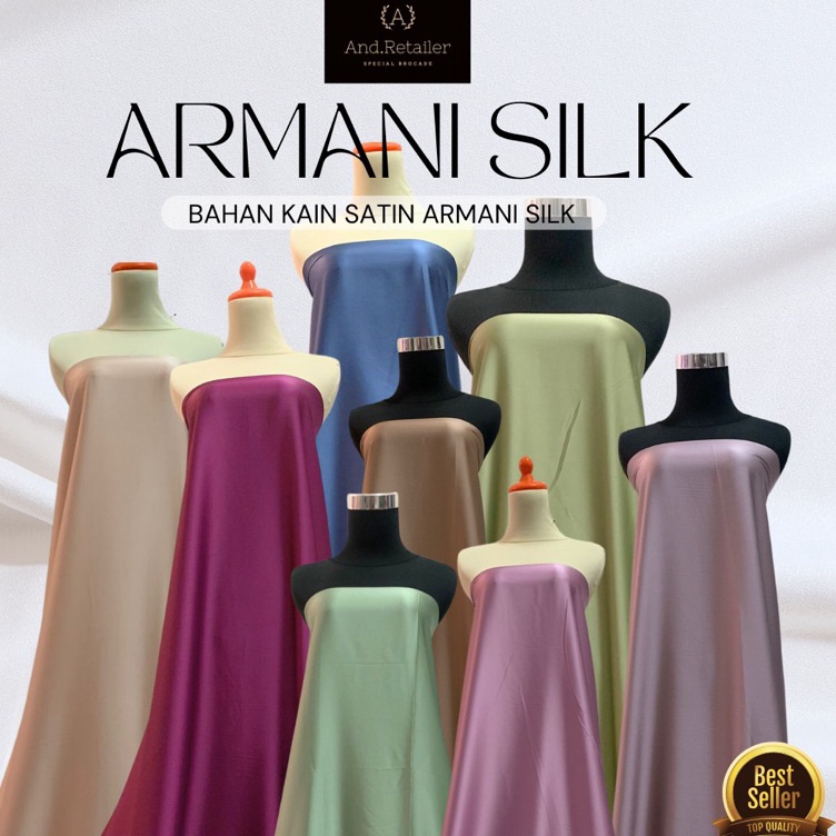Produk Keren Bahan Kain Satin Armani Silk Original Premium Warna Sage Green Baru