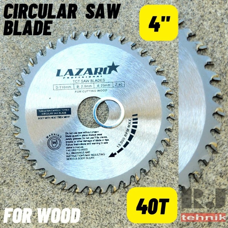 Mata Pisau Gerinda Gergaji Kayu Wood TCT Saw Blade 4" × 40 T Tajam