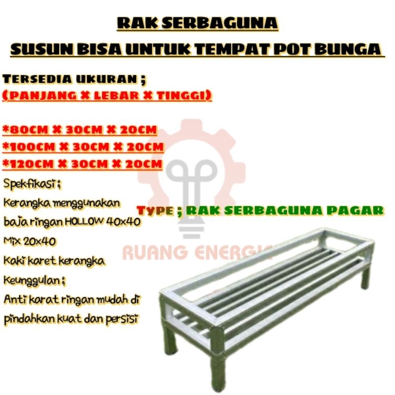 Rak Pot Tanaman Hias Minimalis Rangka Hollow Baja Ringan