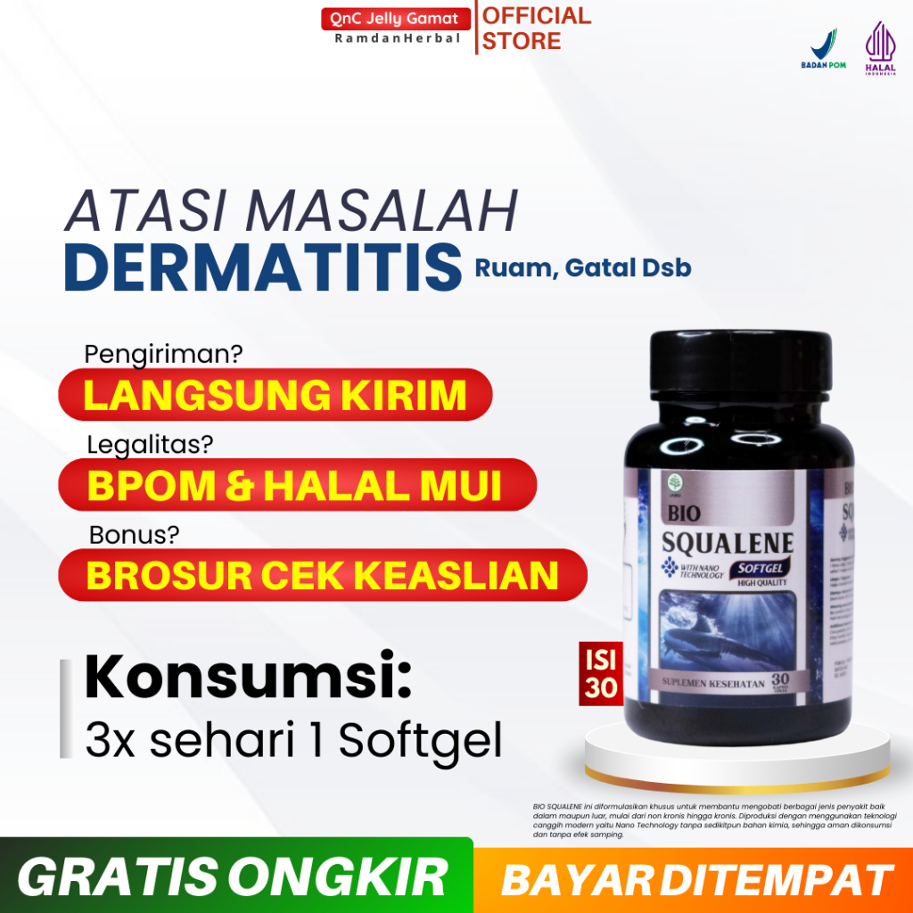 Obat Dermatitis Perioral Ruam Kemerahan Kulit Gatal Ruam Kulit Penyakit Kulit Bio Squalene Softgel