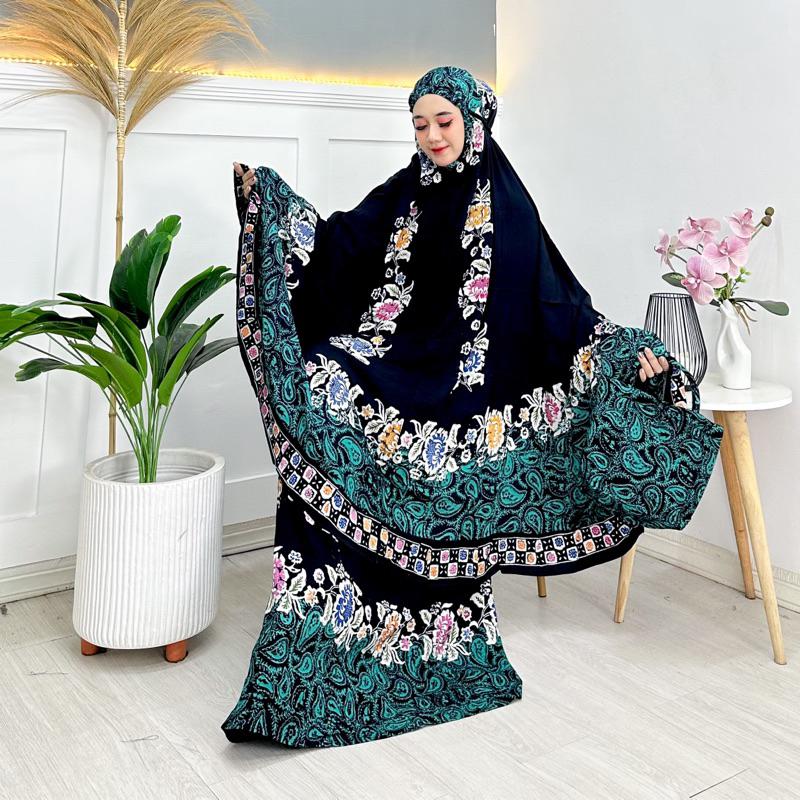 Mukena batik cap pekalongan warna encim