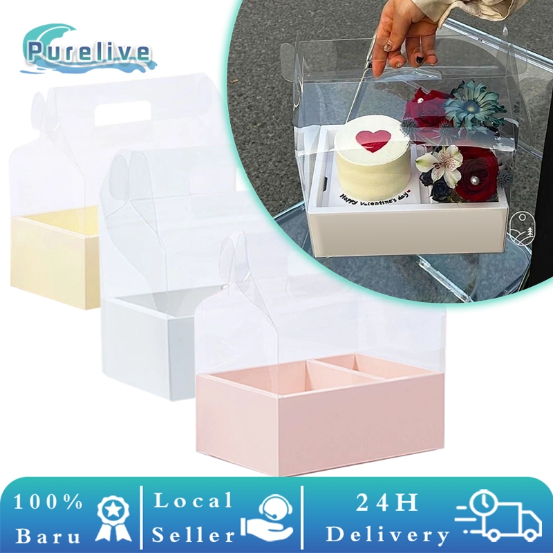 

1Pcs Transparent Flower Box Kotak Kado Bunga Kerajinan Flower Cake Box