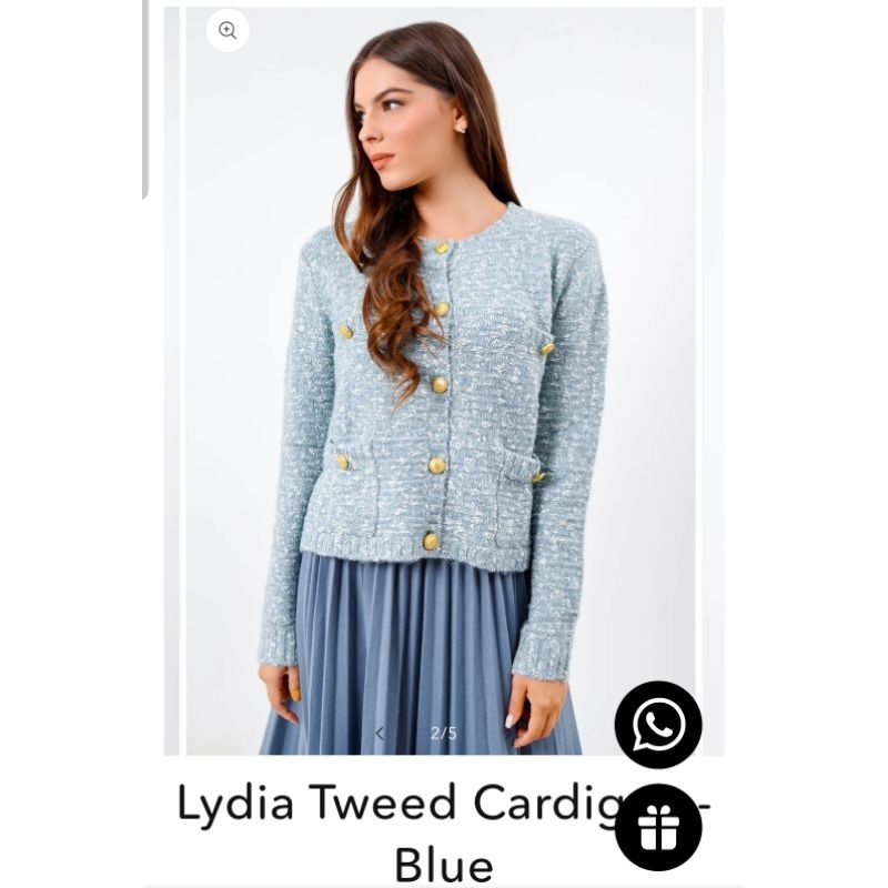 lydia tweed cardigan benang jarum