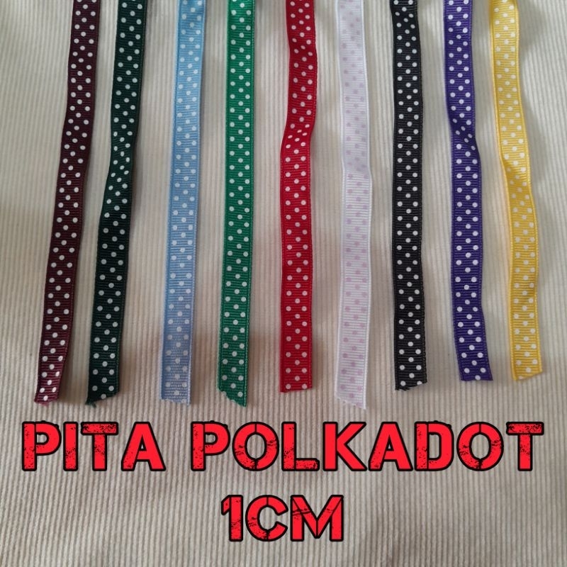 

Pita Polkadot lebar 1cm polister Harga Ecer Per Meter