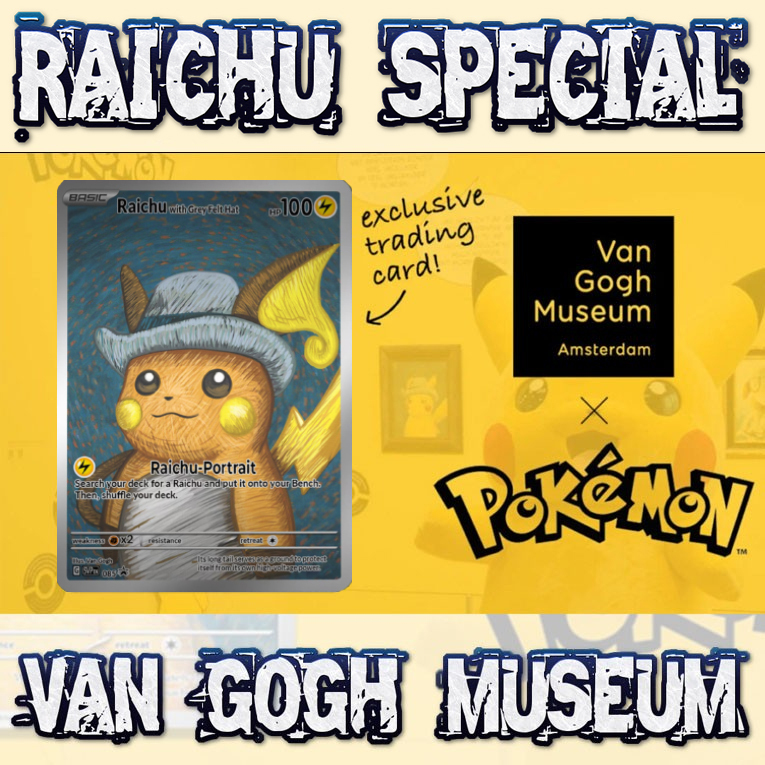 KARTU POKEMON TCG HOLOGRAM SPECIAL RAICHU VAN GOGH MUSEUM