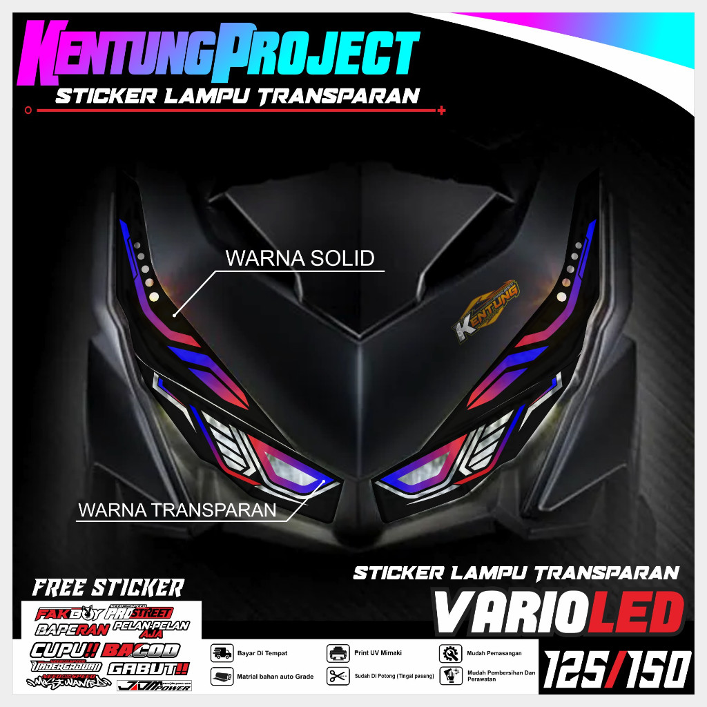 STIKER/STICKER VARIASI LAMPU ALIS MOTOR VARIO LED .VARIO 125 LED VIRAL TERBARU