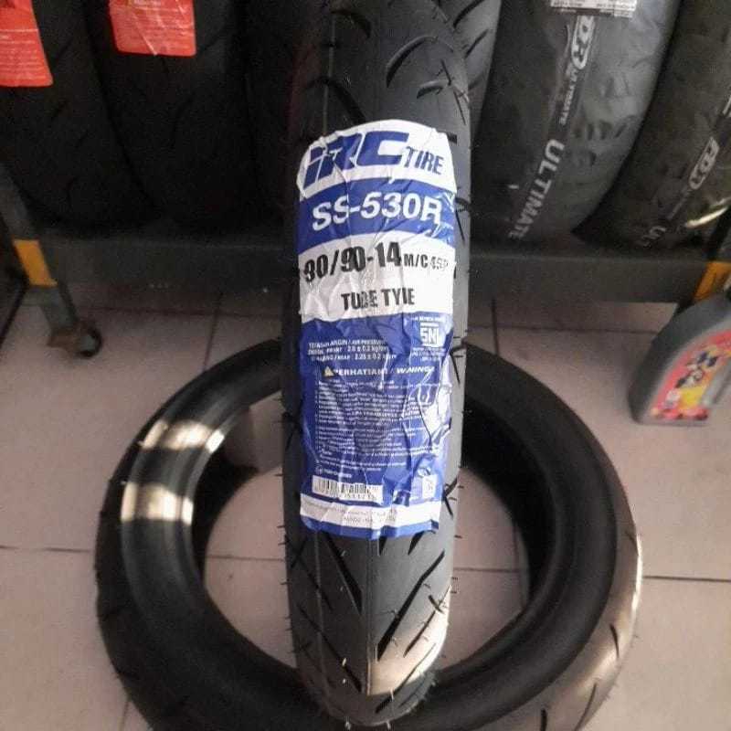 BAN LUAR MOTOR MATIC METIK [ IRC ] SS-530R 90/90 RING 14 TUBE TYPE / NON TUBLES TUBELESS BELAKANG  -